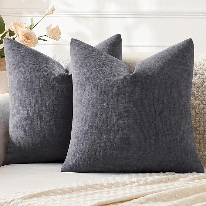 MIULEE Grey Couch Pillow Covers 18x18 Inch by MIULEE