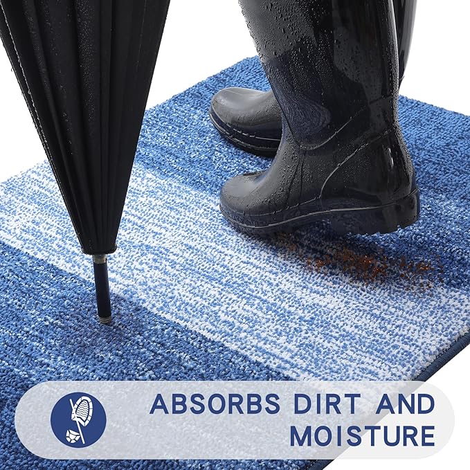 Kitinjoy Indoor Outdoor Door Mat, 59x24 Non-Slip Absorbent Dirt Trapper - Image 5