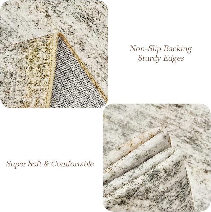 10x14 Area Rugs for Living Room, Non Slip Machine Washable Vintage Rugs - Image 5