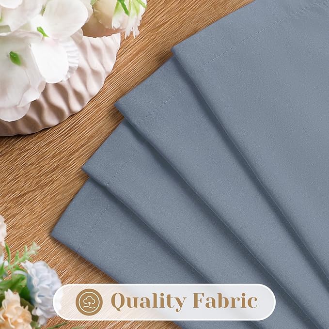 HOMEIDEAS Non-See-Through Stone Blue Privacy Sheer Curtains, 52 X 72 Inches - Image 4