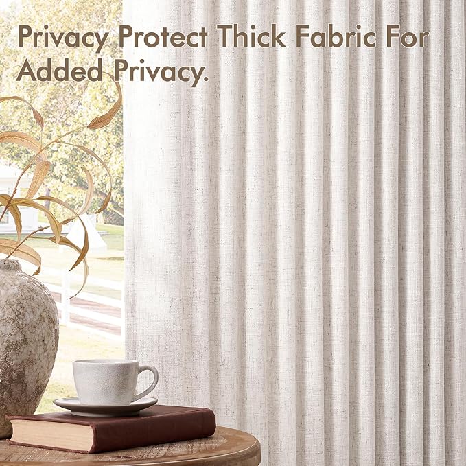 MIULEE Pinch Pleated Thick Linen Curtains 94 Inches Long 2 Panels - Image 7