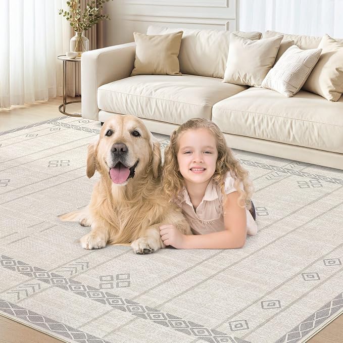 cotiled 5x7 Area Rug Living Room: Washable Boho Rugs - Image 5