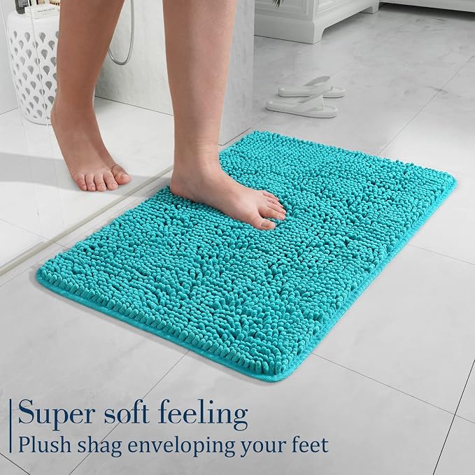 LOCHAS Luxury Bathroom Rug Shaggy Bath Mat 24 x 17 Inch, Washable Non Slip Bath - Image 6