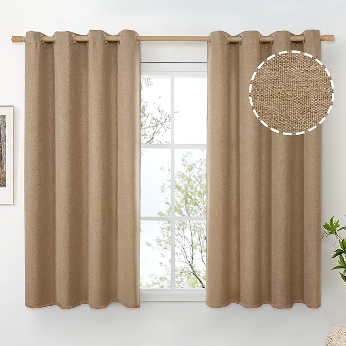 BGment Short Burlap Linen Curtains 45 Inch Length by BGment