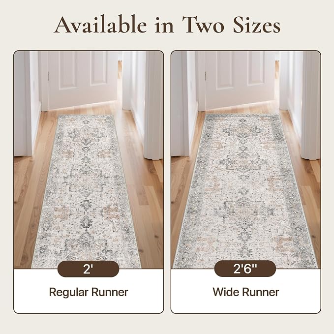 GENIMO 2'6"x11 Runner Rugs for Hallway, Machine Washable Non Slip Vintage Rugs - Image 5