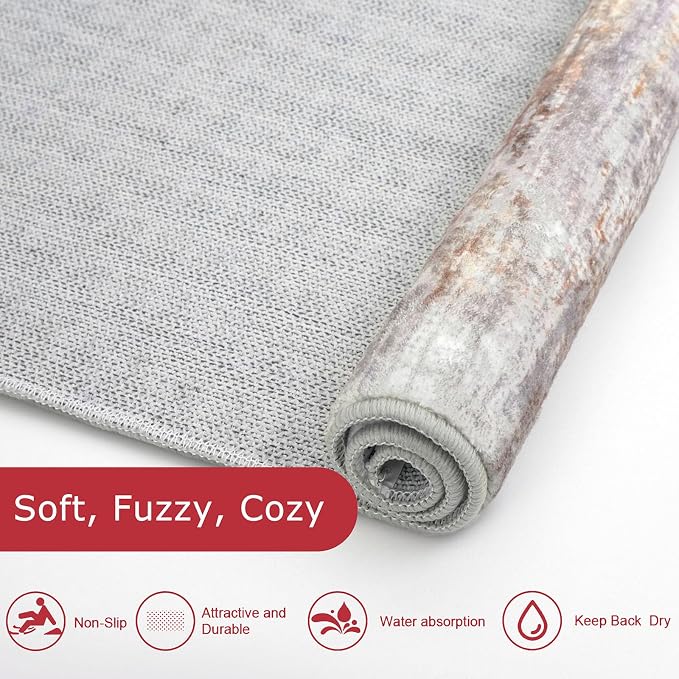KOZYFLY Modern Abstract Hallway Runner Rug, 2x8 Kitchen Rugs Non-Slip Washable - Image 5