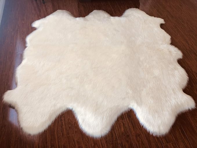 Free Shape Luxury Soft Fluffy Shag Area Rug Sexto 6 Pelts 6'x6', 180x180 cm - Image 5