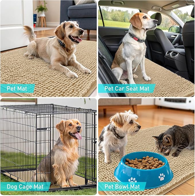 OLANLY Dog Door Mat for Muddy Paws 44x24, Absorbs Moisture and Dirt, Absorbent - Image 7