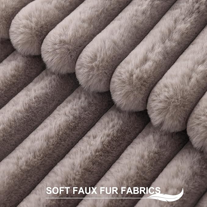 Pallene Faux Fur Plush Throw Pillow Covers 16x16 Set of 2, Luxury Soft Fluffy - Image 2