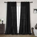 Nanspring Long Black Curtain 100 inches Long 2 Panels Set by Nanspring