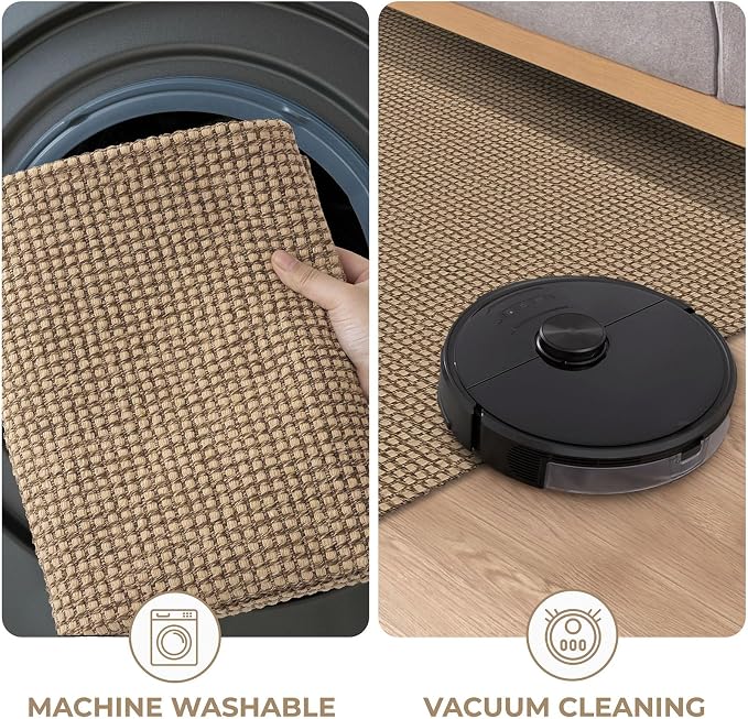KOZYFLY Washable Area Rug 4x6 ft Non Slip Rubber Backed Living Room Rugs - Image 7