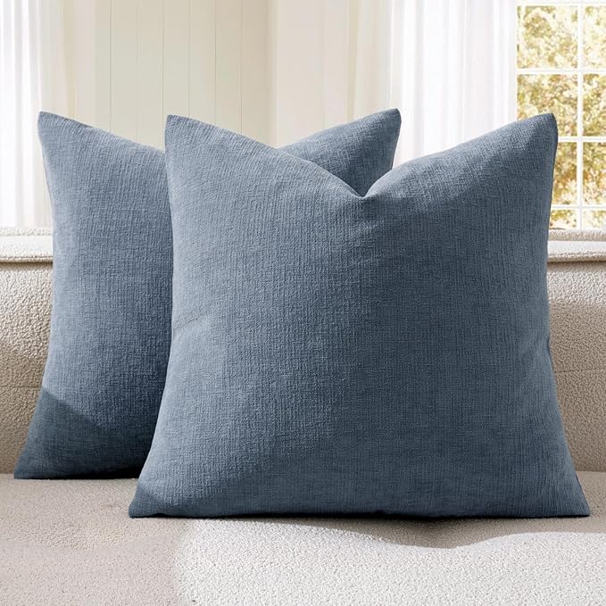 MIULEE Dark Grey Blue Couch Pillow Covers 18x18 Inch by MIULEE