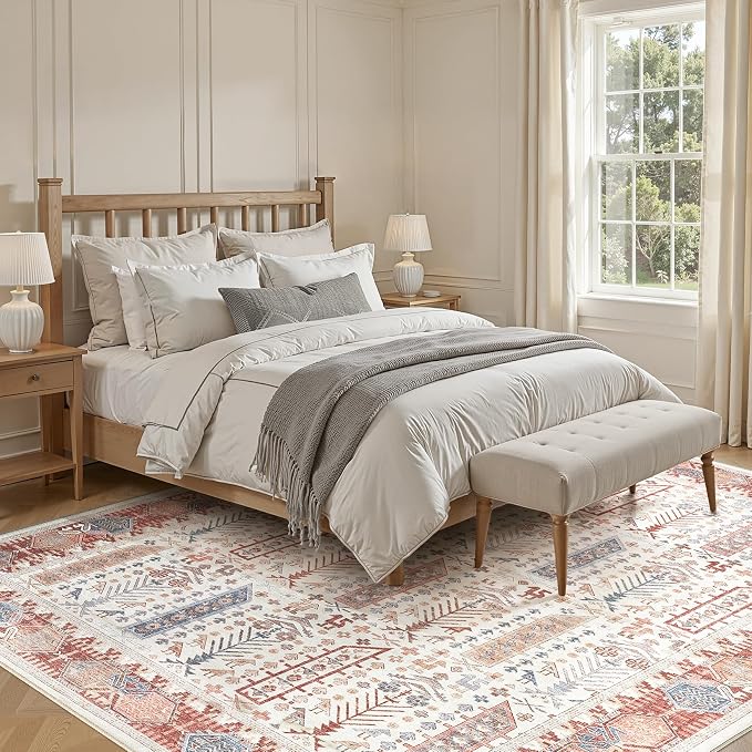 10x12 Area Rug for Living Room- Machine Washable Soft Oriental Vintage Large - Image 4