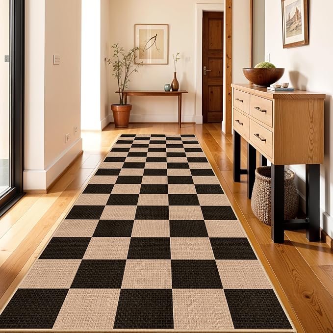 3x10 Runner Rug for Hallways: Washable Non Slip Kitchen Extra Long Jute Runners - Image 3
