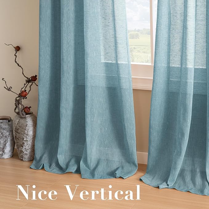H.VERSAILTEX Linen Curtains Privacy Protection Home Fashion Natural Linen Rich - Image 7