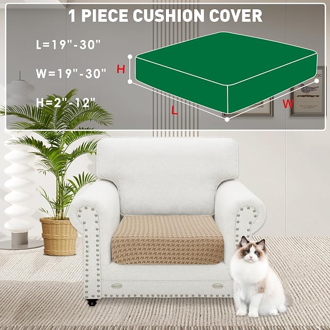 MAXIJIN Couch Cushion Covers for Sectional Sofa, Stretch Sofa Cushion Cover - Image 2