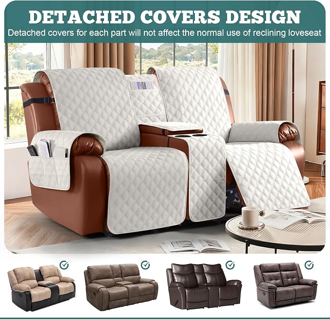 Ruaozz Waterproof Loveseat Recliner Cover - Image 3
