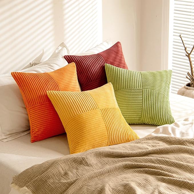 MIULEE Burnt Orange Decorative Throw Pillow Covers 20x20 Inch Set of 4 Boho - Image 4