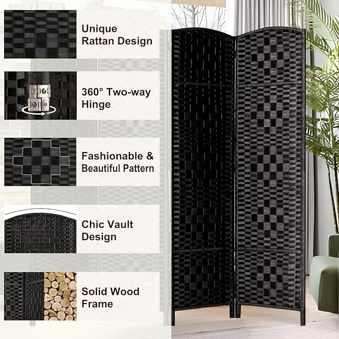 Rose Home Fashion 6 ft Tall Room Divider, Room Dividers and Folding Privacy - Image 4