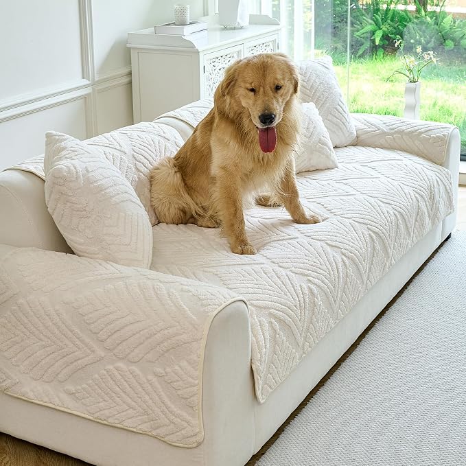 Sectional Couch Cover, Non-Slip Sofa Cover Plush Warm, Funny Fuzzy Pet Couch - Image 6