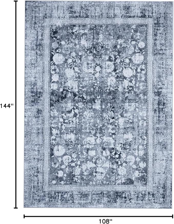 Area Rug 9×12, Large Vintage Boho Rug, Ultra-Soft Low Pile, Non Slip, Stain - Image 2