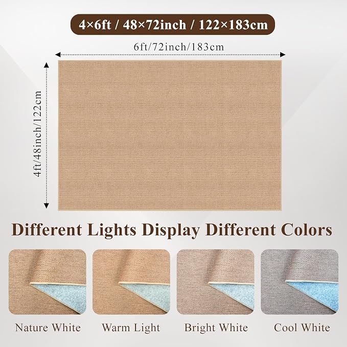 4x6 Jute Area Rug Washable: Non-Slip Indoor Floor Mat - Image 2