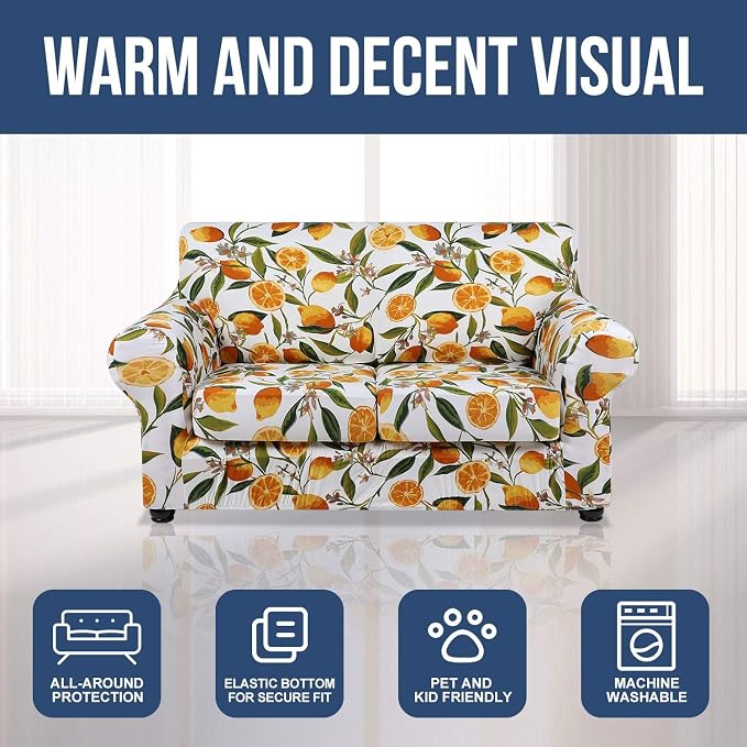 hyha Couch Cover, Loveseat Covers, Floral Pattern, 3 Pieces, Sofa Slipcovers - Image 8