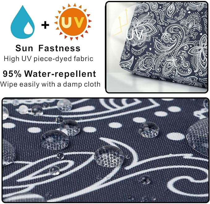 NettyPro Patio Bench Swing Loveseat Cushion Covers, Water Resistant UV - Image 2