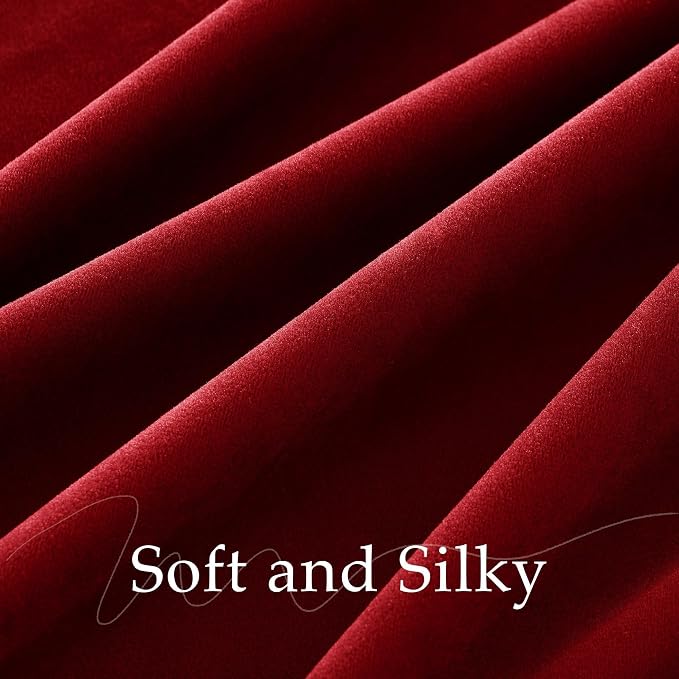 NICETOWN Red Velvet Thermal Insulated Window Curtains 96 inch Long - Image 7
