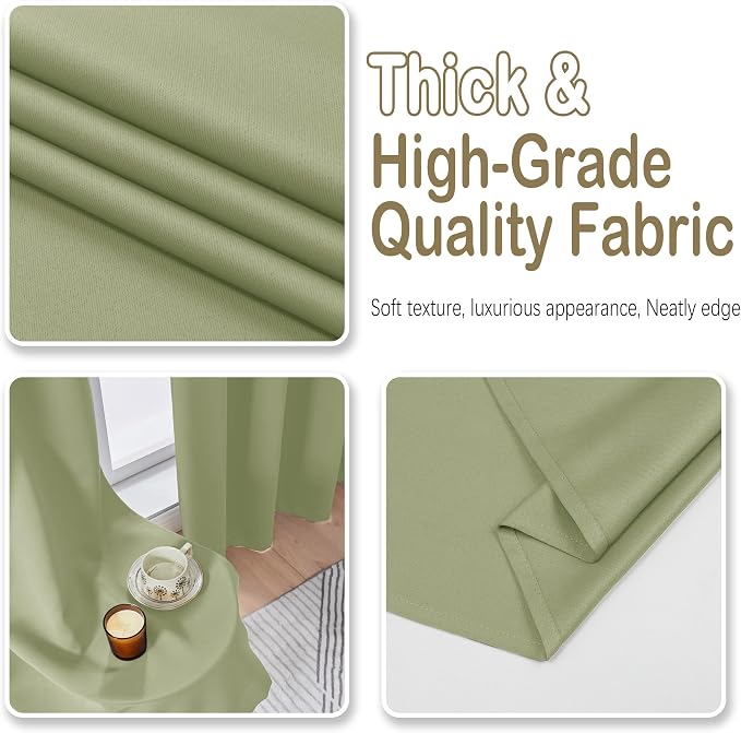 OVZME Sage Green Blackout Curtains - Image 8