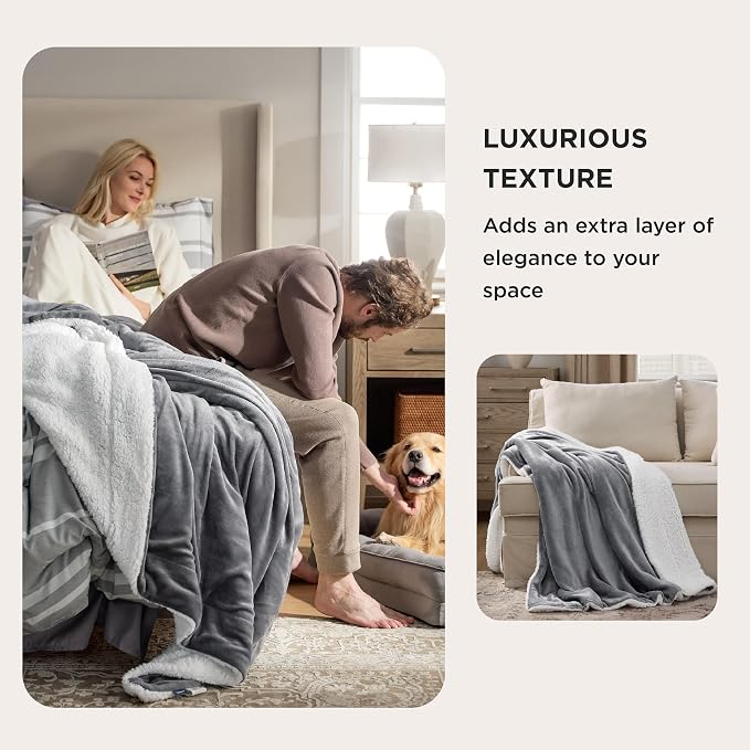 Bedsure GentleSoft Sherpa Fleece Throw Blanket - Image 5
