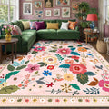 RELEANY Floral Nursery 8x10 Area Rugs Washable Print Boho Cute Carpet Non Slip by RELEANY