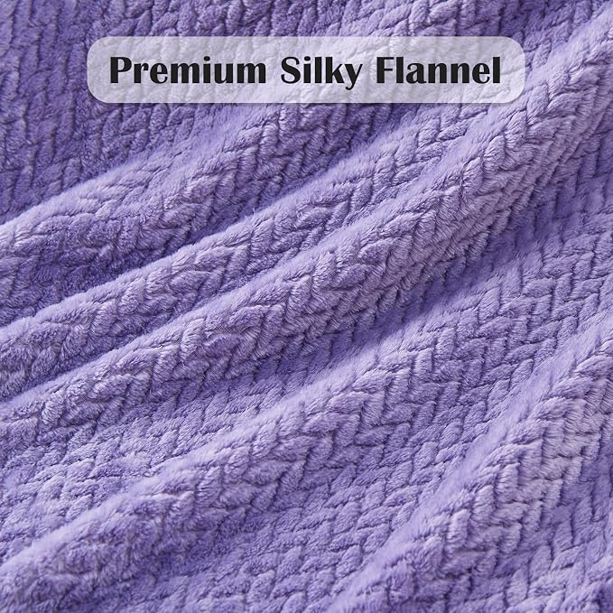 NEWCOSPLAY Super Soft Queen Blanket Lavender Premium Silky Flannel Fleece - Image 5