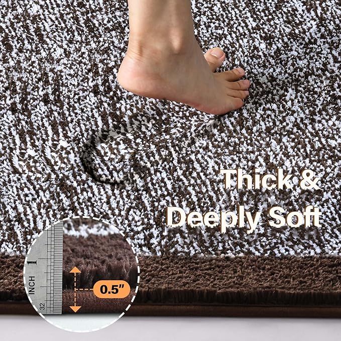 70x24 Long Bathroom Rugs Washable Non Slip, Soft Absorbent Quick Dry Mats - Image 4