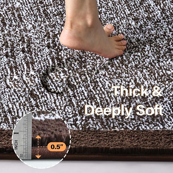 60x24 Long Bathroom Rugs Washable Non Slip, Soft Absorbent Quick Dry Mats - Image 4