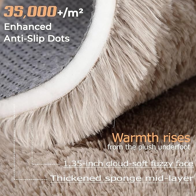 6x9 Area Rug for Living Room: Fluffy Shag Soft Washable Rugs Large Fuzzy Plush - Image 4