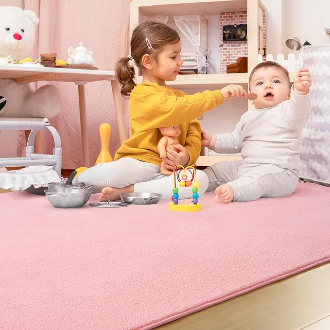 Soft Rugs for Living Room 6x9 Pink, Minimalist Area Rug for Bedroom Nursery - Image 4