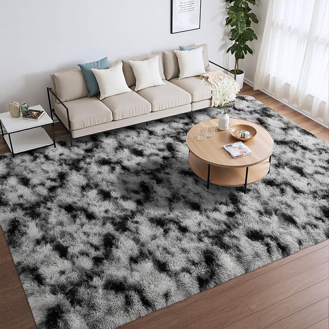 Meralax Tie-Dyed White and Black Rugs - Image 7