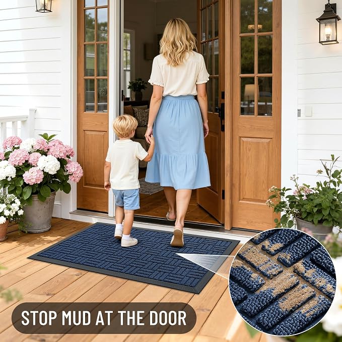OLANLY Front Door Mat Outside Entrance 29.5x17, Heavy Duty Sturdy Natural - Image 8