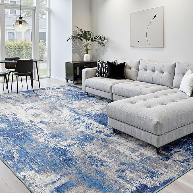 Washable Area Rugs 5'x7' Non-Slip Modern Abstract Soft - Image 2