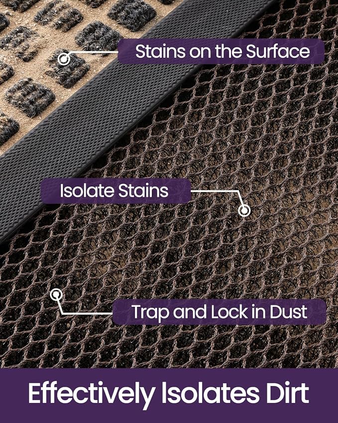 DEXI Front Door Mat Outside Entrance, 24x36 Welcome Entryway Doormat Dirt - Image 4