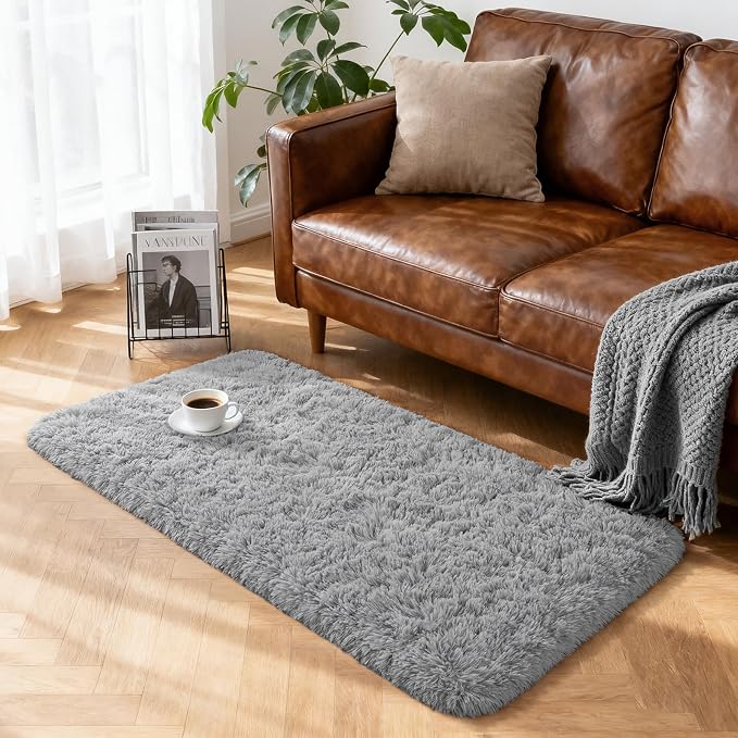 Merelax Fluffy Shaggy Small Area Rug, Mini Fuzzy Plush Throw Rug, Soft Non-Slip - Image 7