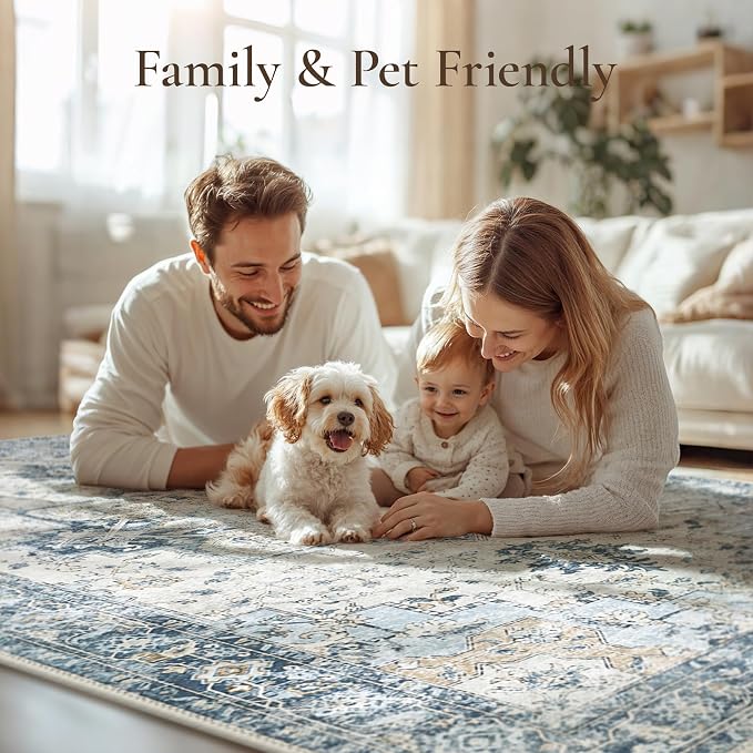 GENIMO 29"x17" Area Rugs for Living Room, Machine Washable Non Slip Vintage Rugs - Image 7