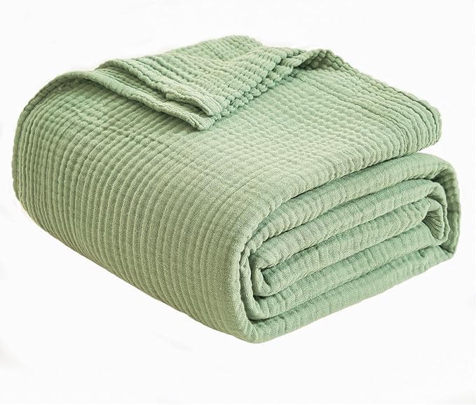 EMME Cotton Blanket Twin XL for Bed Soft Muslin Blankets 66"x90" Lightweight - Image 7