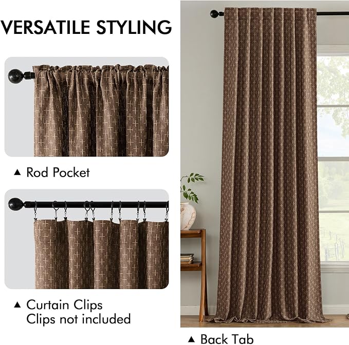 MIULEE Decorative Back Tab Linen Curtains - Image 3