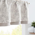 JINCHAN Linen Valance Curtain Farmhouse Grey Floral Printed Small Window Curtain by JINCHAN