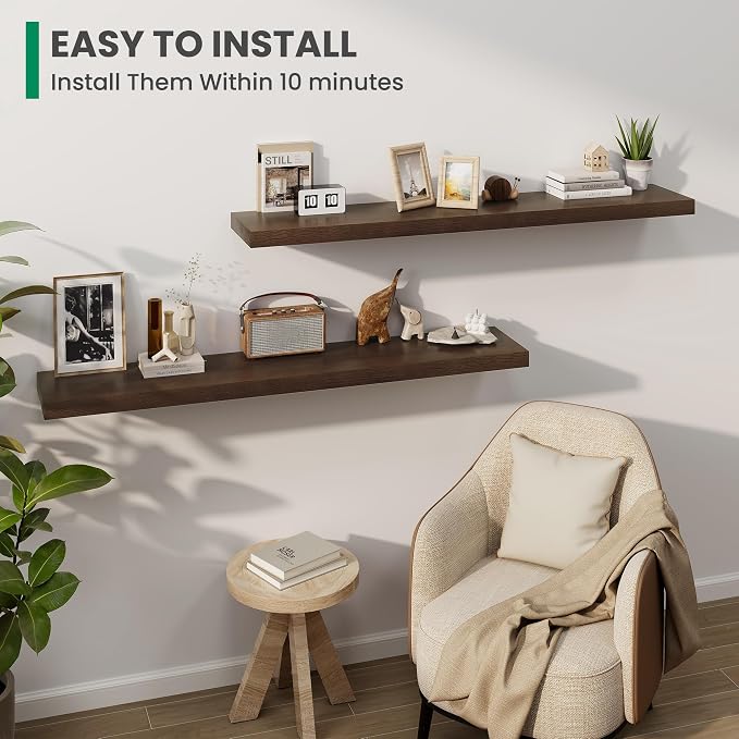 Marsmiles Solid Wood Floating Shelves - Image 4