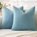 MIULEE Smoke Blue Couch Pillow Covers 18x18 Inch by MIULEE