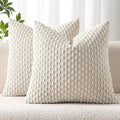 MIULEE Pack of 2 Decorative Throw Pillow Covers 20x20 Inch Soft Boho Striped by MIULEE