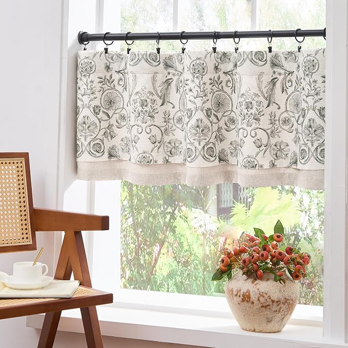 jinchan Linen Valance Kitchen Curtain - Image 8